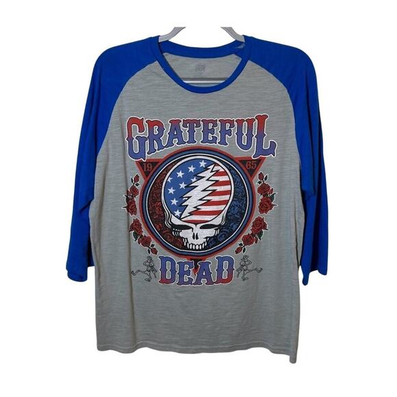 Grateful Dead Graphic 3/4 Sleeve Raglan T-Shirt XL - Picture 1 of 5